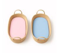 Dudu N Girlie Moses Basket - Juego de sábanas bajeras, 100% algodón de jersey, tamaño de moisés, hipoalergénica, transpirable, de fácil cuidado, sábana bajera suave para moisés (2 unidades, azul y rosa)