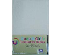 Dudu N Girlie Moses Basket - Juego de sábanas bajeras, 100% algodón de jersey, tamaño de moisés, hipoalergénica, transpirable, de fácil cuidado, sábana bajera suave para moisés de bebé (paquete de 2, crema y gris)