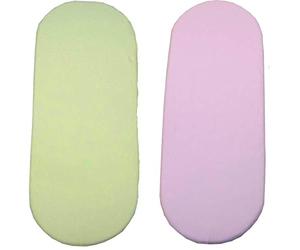 Dudu N Girlie Moses Basket - Juego de sábanas bajeras, 100% algodón de jersey, tamaño de moisés, hipoalergénica, transpirable, de fácil cuidado, sábana bajera suave para moisés de bebé (paquete de 2, rosa y amarillo)