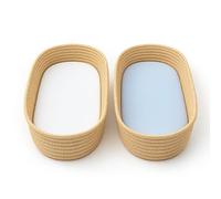 Dudu N Girlie Moses - Sábanas de cesta totalmente ajustadas, 75 x 30 pulgadas, ropa de cama para cochecito de bebé, hipoalergénicas, elásticas, transpirables, de fácil cuidado, (paquete de 2, blanco y azul)