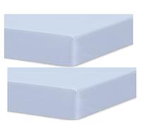 Dudu N Girlie Next2Me - Sábanas bajeras ajustables (algodón, 51 x 85 cm, 2 unidades), color azul