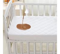 Dudu N Girlie Protector de colchón acolchado impermeable para cuna, 120 x 60 cm, tela acolchada, hipoalergénica y silenciosa, protector de colchón 100% impermeable
