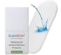 DUDU N GIRLIE Protector de colchón Impermeable Acolchado para moisés, Color Blanco