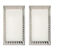 Dudu N Girlie Sábana bajera ajustable Next to Me para cuna de 51 x 85 pulgadas, paquete de 2 sábanas hipoalergénicas para cuna de bebé, elásticas, transpirables, de fácil cuidado (paquete de 2, color