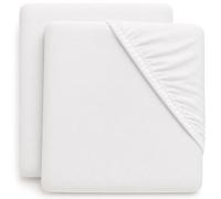 Dudu N Girlie - Sábana bajera para cuna (100% algodón, 60 x 120 cm, 2 unidades), color blanco