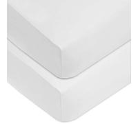 Dudu N Girlie - Sábana bajera para cuna (algodón, 60 x 120 cm, 2 unidades), color blanco