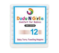 Dudu N Mujer 12 x Calidad Suprema Homescapes - para pañales de bebé, 100% algodón suave, muy absorbente, Durable