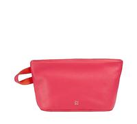 DUDU Neceser de Belleza para Mujer y Hombre en Piel con Cremallera, Neceser Grande en Colores Brillantes, Ideal para Viajar, Gimnasio, SPA, Interior Repelente al Agua Frambuesa