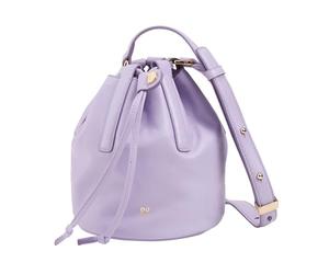 DUDU Piccola Borsa a Secchiello da Donna in Vera Pelle con Tracolla Regolabile e Chiusura a Coulisse - Borsa a Tracolla Elegante e Compatta con Cordoncino, Perfetta per l'Uso Quotidiano Provence lila