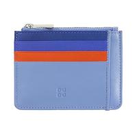 DUDU Porta Documentos Tarjetas en verdadera Piel colorada Carteras con Cremallera Azul Pastel