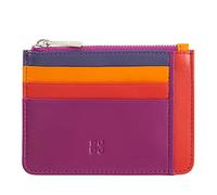 DUDU Porta Documentos Tarjetas en verdadera Piel colorada Carteras con Cremallera Fucsia