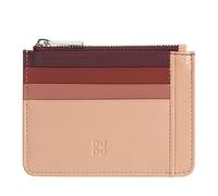 DUDU Porta Documentos Tarjetas en verdadera Piel colorada Carteras con Cremallera Rosa Rubor