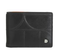 DUDU Portafoglio da Uomo in Pelle Stampata Con Clip Fermasoldi, Piccolo Portafogli Sottile Compatto Con Protezione RFID - Porta Carte di Credito e Zip Posteriore Black_Orange, Negro_naranja, 10,90