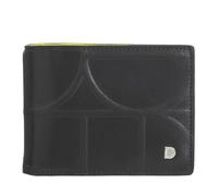 DUDU Portafoglio da Uomo in Pelle Stampata con Clip Fermasoldi, Piccolo Portafogli Sottile Compatto con Protezione RFID - Porta Carte di Credito e Zip Posteriore Black_Bright Yellow
