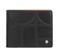 DUDU Portafoglio da Uomo RFID in Pelle Stampata Classico con Portamonete - Elegante, Compatto, con Scomparti per Carte e Banconote Black_Orange