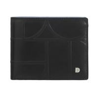 DUDU Portafoglio da Uomo RFID in Pelle Stampata Classico con Portamonete - Elegante, Compatto, con Scomparti per Carte e Banconote Black_Pastel Blue