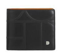 DUDU Portafoglio Piccolo da Uomo RFID in Pelle Stampata, Portafogli Porta Carte Tessere Con Patta Interna, Senza Portamonete, Tasca Con Retina Black_orange, Negro_naranja, 10,50
