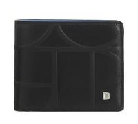 DUDU Portafoglio Piccolo da Uomo RFID in Pelle Stampata, Portafogli Porta Carte Tessere con Patta Interna, Senza Portamonete, Tasca con Retina Black_Pastel Blue