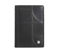 DUDU Portafoglio Uomo in Pelle Piccolo, Portafogli Uomo RFID Slim Pelle Stampata - Compatto con Porta Carte di Credito, Porta Banconote Contanti, Zip Portamonete Black_Pastel Blue