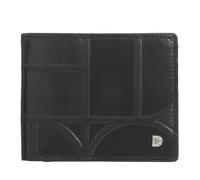 DUDU Portafoglio Uomo Slim in Pelle Stampata con Protezione RFID - Compatto, Elegante, Dimensioni Ridotte - Portafogli Porta Carte di Credito con Portamonete Black_Orange