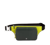 DUDU Riñonera de Hombre en Piel Coloreada, Riñonera Elegante Espaciosa para Viajar con Bolsillo para Móvil Smartphone Mangrove