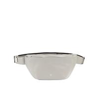 DUDU riñonera de Piel auténtica para Hombre y Mujer con Correa Ajustable, diseño Espacioso, Elegante y Limpio, riñonera con 3 Cremalleras Perla