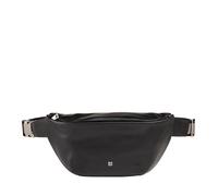DUDU riñonera de Piel auténtica para Hombre y Mujer con Correa Ajustable, diseño Espacioso, Elegante y Limpio, riñonera con 3 Cremalleras Negro