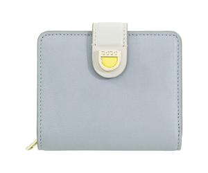 DuDu Skyline Cartera Bloqueo RFID Piel natural 11 cm azul