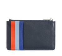 DUDU Tarjetero de Piel para Hombre y Mujer, Cartera pequeña y Delgada, 4 tarjeteros, con Cierre de Cremallera Navy