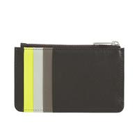 DUDU Tarjetero de Piel para Hombre y Mujer, Cartera pequeña y Delgada, 4 tarjeteros, con Cierre de Cremallera Coffee Brown