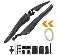 DuDuZui Juego de Guardabarros para Bicicleta, Guardabarros Ajustables para Bicicleta con 1 Rollo de Cinta Reflectante + 2 Adhesivos Reflectantes de Flecha para Bicicletas de 24-29 Pulgadas