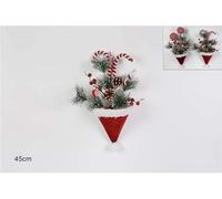 DUE ESSE CHRISTMAS SRL Dietroporta Sombrero Babbo 45 cm, como se Muestra en la Imagen, Talla única