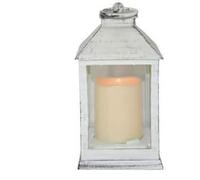 DUE ESSE CHRISTMAS SRL Farol con Vela Blanca de 23 cm, Talla única