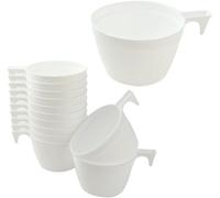 DUE ESSE S.N.C. DI SABATINI ALDO 100 tazas blancas de 200 ml para capuchino, con asa, de plástico, para café y bebidas calientes
