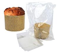 DUE ESSE S.N.C. DI SABATINI ALDO & C. 10 moldes de papel para panetton de 12 x 17 cm de alto + 10 sobres de plástico de 40 x 50 cm, ideales para el embalaje de manualidades.