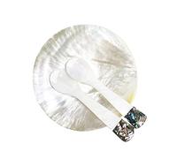 DUEBEL MOP - Juego de 2 cucharas de caviar con forma de caviar de nácar con abulón verde de 3,5 pulgadas, decoración para caviar, aperitivo, postre, huevo, helado