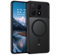 DUEDUE Funda Xiaomi Poco X6 Pro 5G/Redmi K70E 5G, Funda Magnética para Xiaomi Poco X6 Pro [Compatibile con mag-Safe] Ultradelgada Carga Inalámbrica Protección Grado Militar, Negro