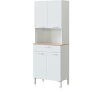 duehome Alacena cocina colin 4 puertas melamina, blanco artik, 72 x 186 x 40
