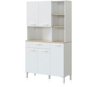 duehome Alacena cocina colin 5 puertas melamina, blanco artik, 108 x 186 x 40