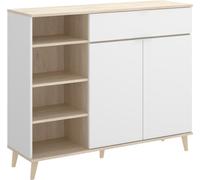 duehome Aparador blanco natural 102x120x40 cm blanco natural