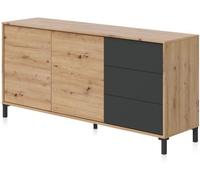 duehome Aparador lea melamina, gris, 154 x 74 x 41