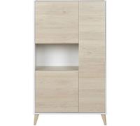 duehome Aparador vertical 135x81x43 cm natural y blanco
