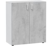 duehome Armario 2 puertas bajo melamina, blanco, 80 x 92 x 37cm