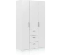 duehome Armario 3 puertas melamina, blanco, 120 x 200 x 52