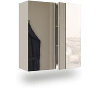 duehome Armario camerino con espejo melamina, blanco, 60 x 65 x 21