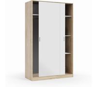 duehome Armario de 2 puertas correderas roble y blanco artik