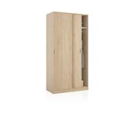 duehome| Armario de Dos Puertas Correderas, Modelo Lenor, Acabado en Color Roble Canadian, Medidas: 100 cm (Largo) x 50 cm (Ancho) x 200 cm (Alto)