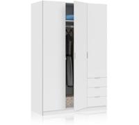 duehome Armario hexa 3 puertas 3 cajones melamina, blanco, 121 x 180 x 52