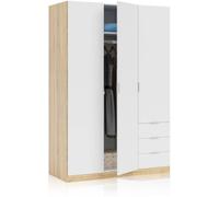 duehome Armario hexa 3 puertas 3 cajones melamina, blanco artik