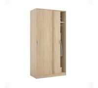 duehome Armario max 2 puertas correderas melamina, roble, 100 x 200 x 50